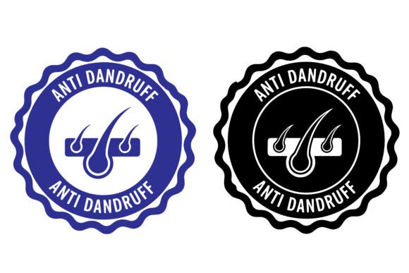 Download Anti Dandruff Seal Stamp Icons with Hair - Premium Resources