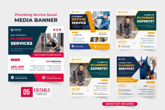 Download Plumbing Service Social Media Post Set - Post set Collection