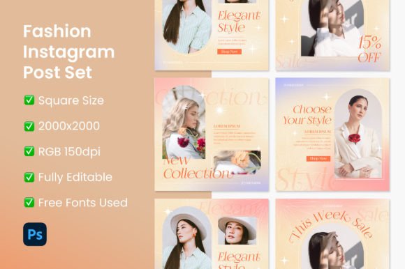 Download Fashion Instagram Post Set - Post set Collection