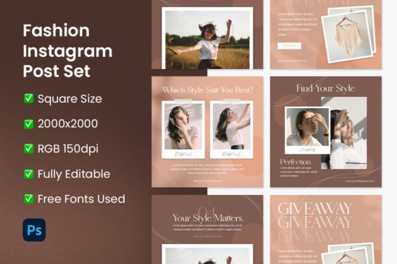 Download Fashion Social Media Post Set - Post set Collection